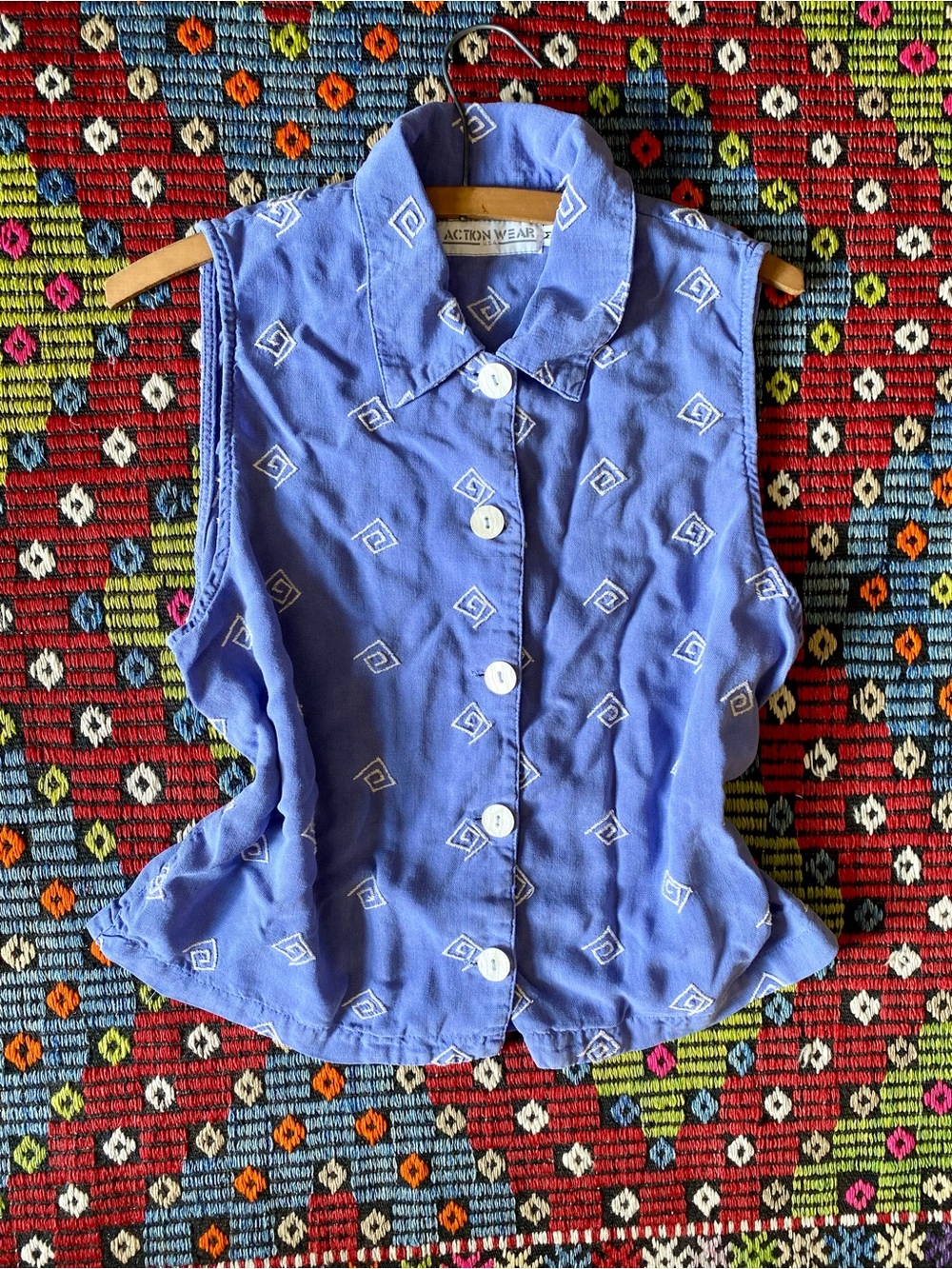 Sleeveless Button-Up Top
